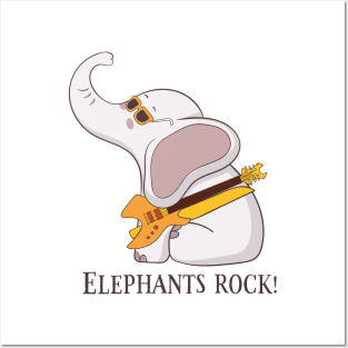 Elephants Rock, Funny Cute Elephant Posters and Art